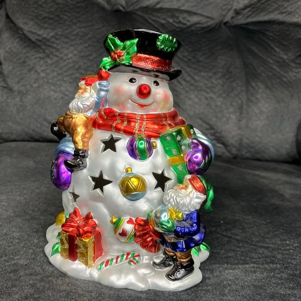 House Of Lloyd Christmas Around The World Shimmering Snowman Votive